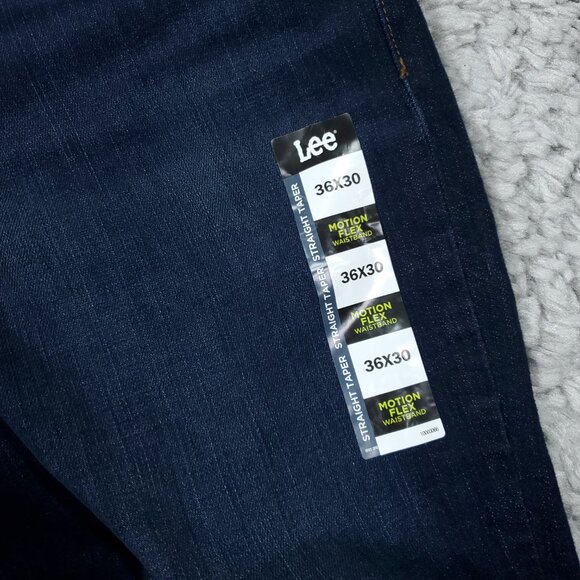 Lee Straight Taper Motion Flex Waistband Active Stretch Blue Jeans Size 36 x 30 - Picture 6 of 8
